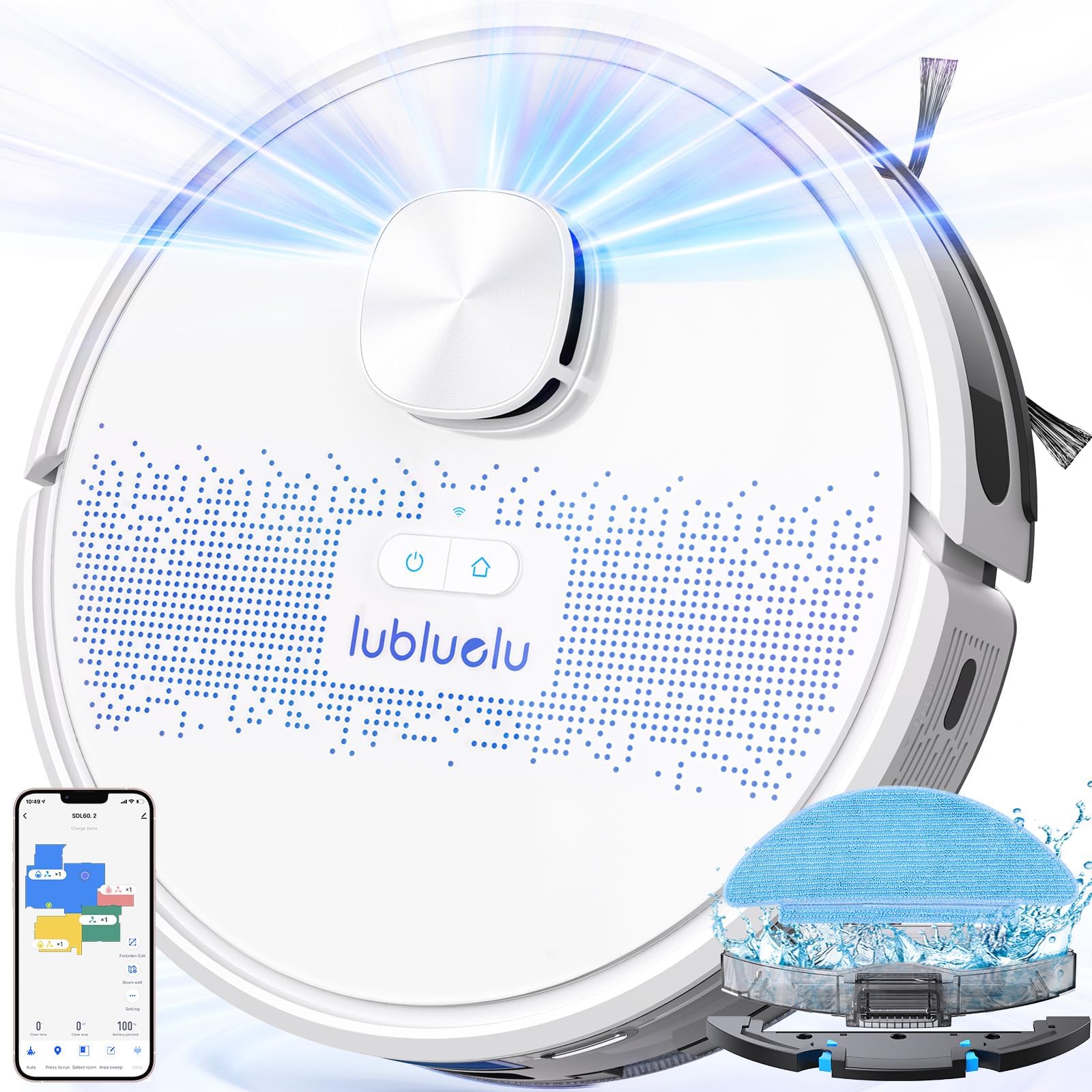 Lubluelu 4000Pa Robot Vacuum with LiDAR Navigation and Mopping